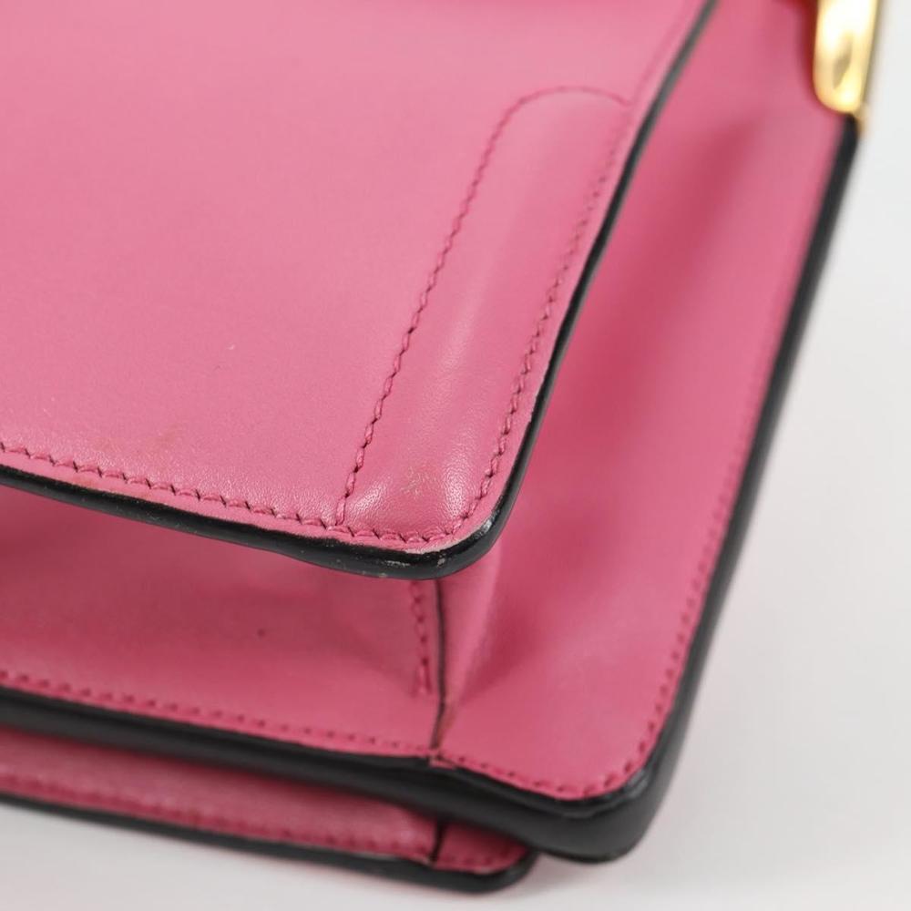 PRADA Bell Hand Bag Leather 2way Pink Gold Auth 141818M - Picture 15 of 16